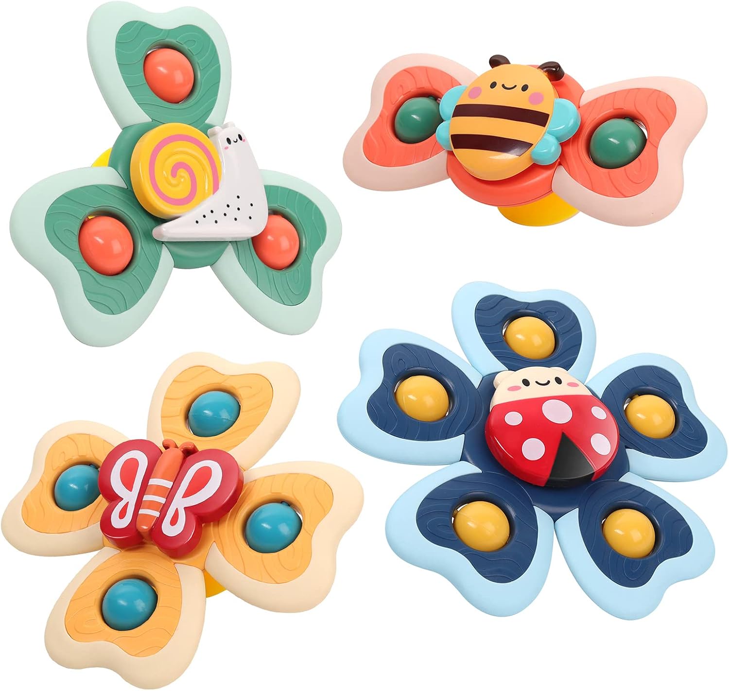 Vanmor Saugnapf-Spinner Spielzeug 4er-Set