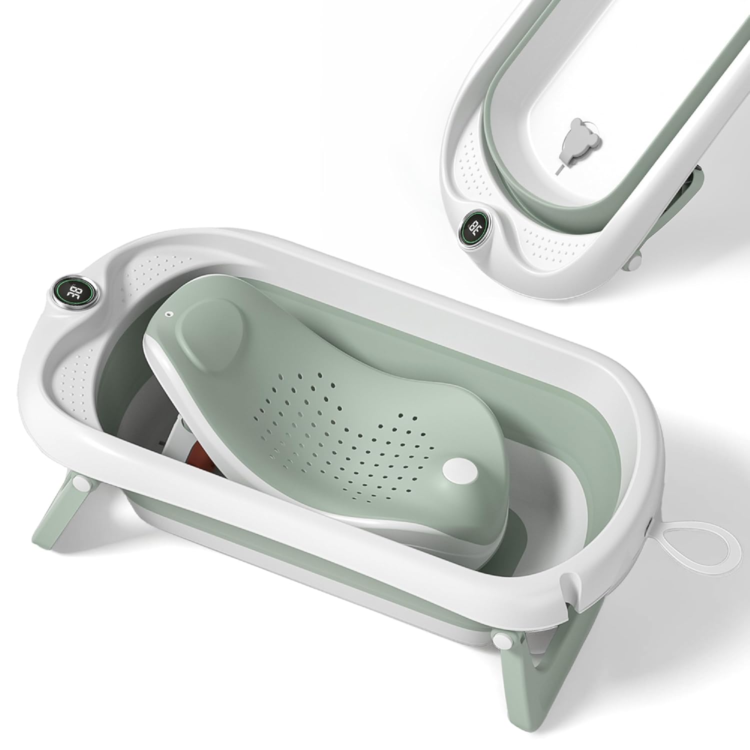 Faltbare Babybadewanne XXL mit Thermometer (3-Stufen)
